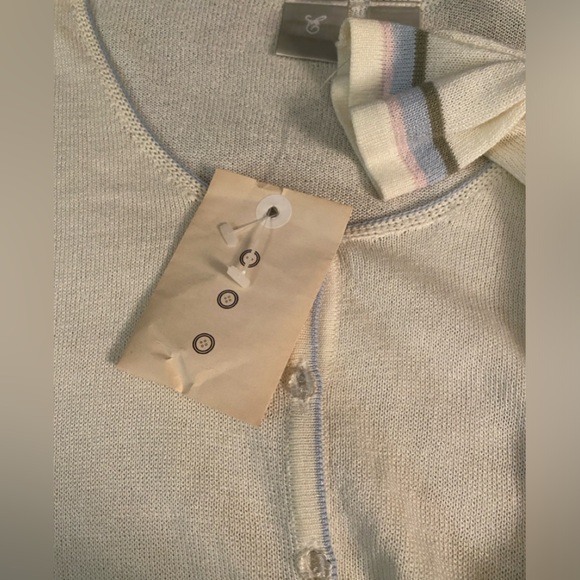 Emma James Floral Embroidered Cream Cardigan Size Large NWOT - Picture 6 of 6